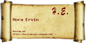 Hora Ervin névjegykártya